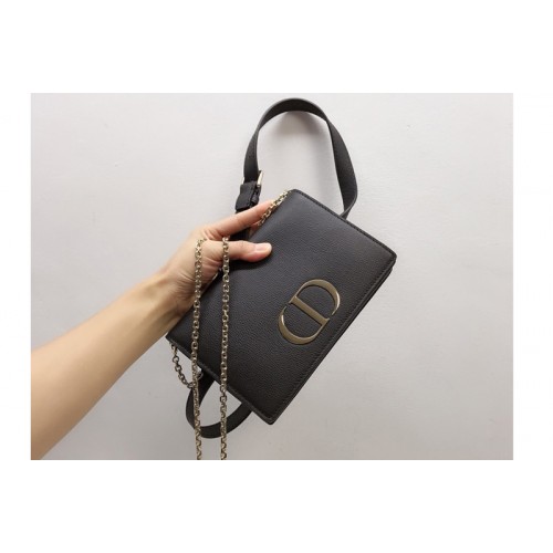 Christian Dior 30 Montaigne 2-in-1 pouch S2086 in Black Calfskin