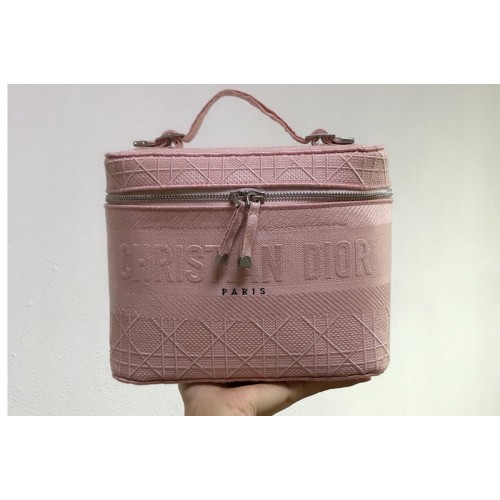 Christian Dior S5417 Diortravel Vanity Case in Pink Dior Oblique Canvas