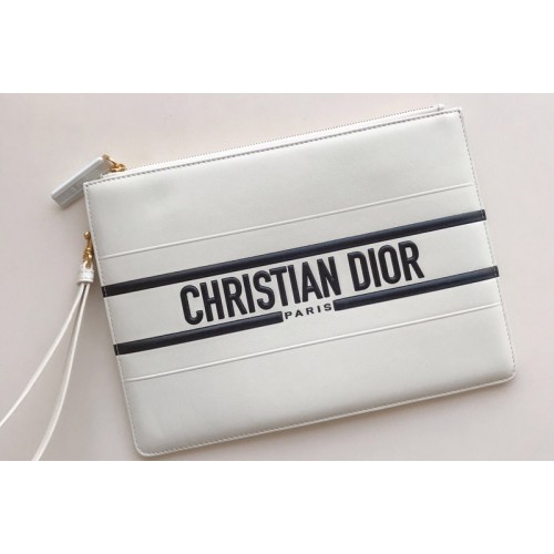 Christian Dior S6207 large Dior Vibe Daily pouch in White Calfskin