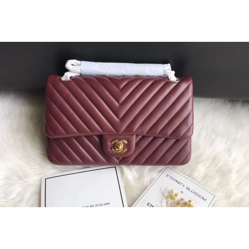 Chanel Flap Bag Original Chevron Sheepskin Leather 1112 Wine Gold Chain Chanel Flap Bag Original Chevron Sheepskin Leather 1112 Wine Gold Chain