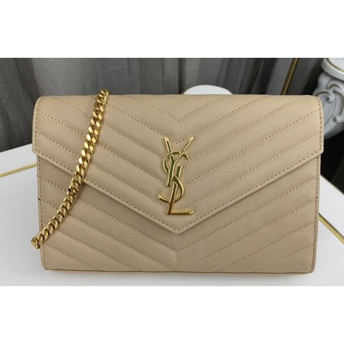 YSL CASSANDRE CHAIN WALLET IN Apricot LAMBSKIN