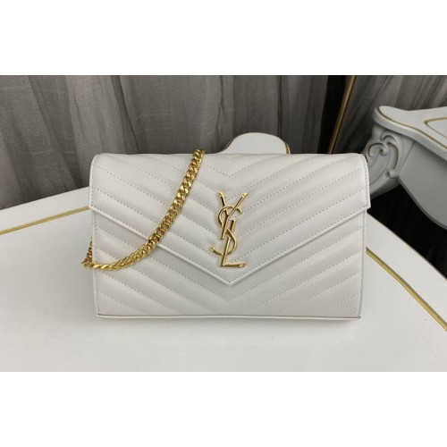 YSL CASSANDRE CHAIN WALLET IN White LAMBSKIN With Gold YSL CASSANDRE CHAIN WALLET IN White LAMBSKIN With Gold