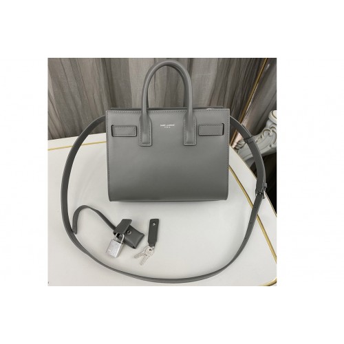 YSL CLASSIC SAC DE JOUR NANO bag IN Grey Smooth Leather