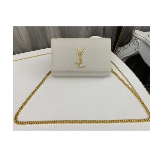 YSL Kate Small Bags In White Grain De Poudre Embossed Leather