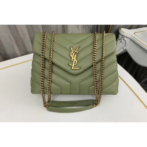 YSL LOULOU SMALL BAG in Green Leather