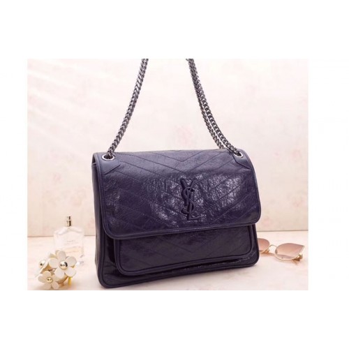 YSL Niki Large Bag Vintage Leather Navy Blue