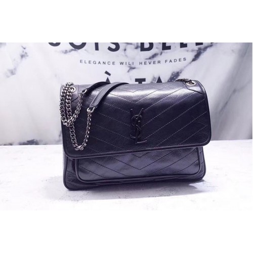 YSL Niki Large Bag Vintage Leather Black