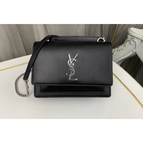 YSL SUNSET CHAIN WALLET Bag IN Black SMOOTH LEATHER