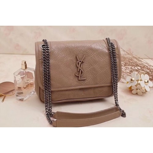 YSL Niki Baby In Crinkled Vintage Leather Apricot