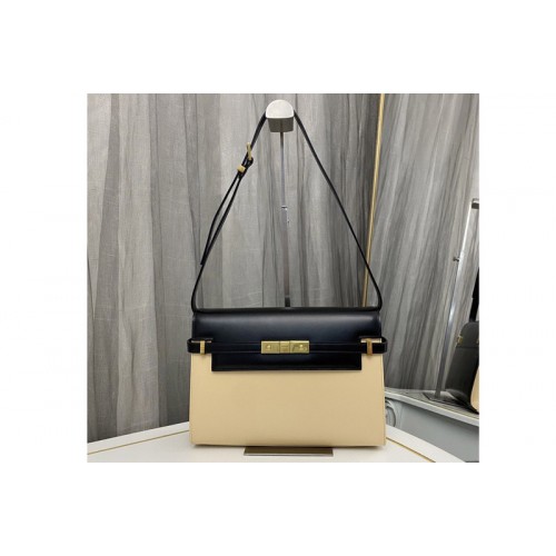 YSL MANHATTAN Bag IN Black Beige SHINY LEATHER YSL MANHATTAN Bag IN Black Beige SHINY LEATHER