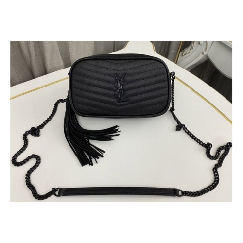 YSL MINI LOU bag IN Black QUILTED Leather
