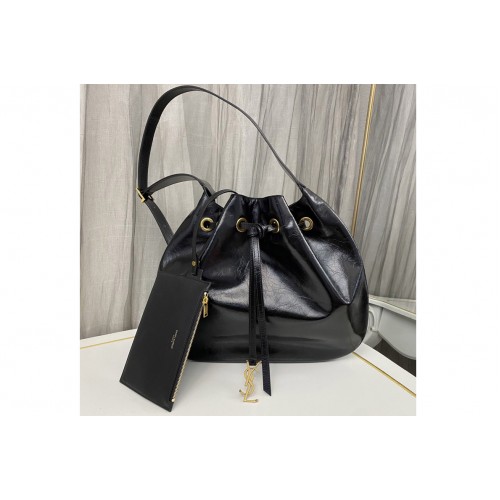 YSL PARIS VII MEDIUM HOBO BAG IN Black LEATHER