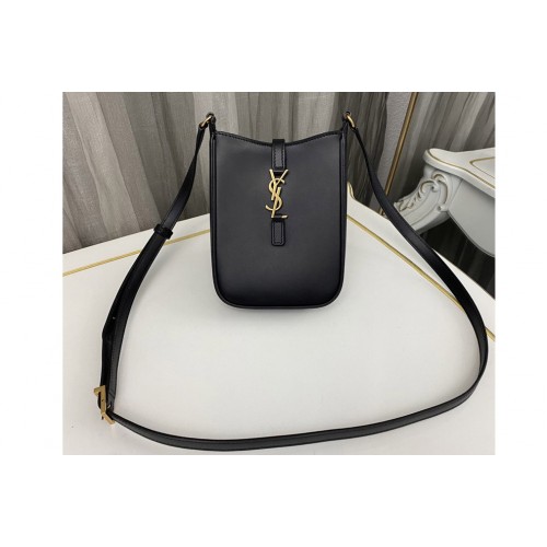 YSL LE 5 À 7 MINI VERTICAL bag IN Black VEGETABLE-TANNED LEATHER