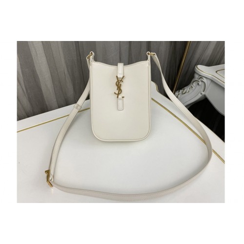 YSL LE 5 À 7 MINI VERTICAL bag IN White VEGETABLE-TANNED LEATHER YSL LE 5 À 7 MINI VERTICAL bag IN White VEGETABLE-TANNED LEATHER