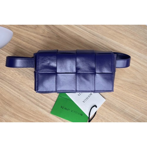 Bottega Veneta Cassette Belt Mini Bag in Purple intreccio leather