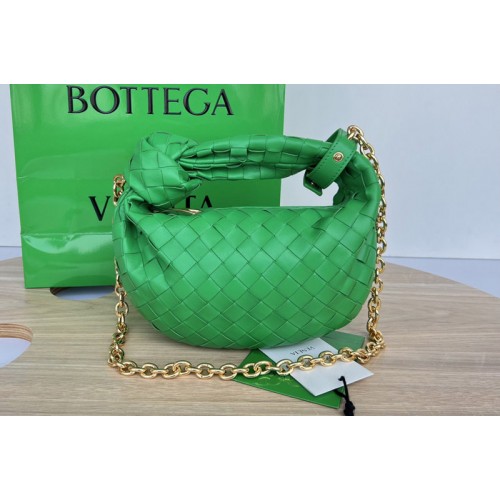 Bottega Veneta Mini Jodie Bag in Green intreccio leather