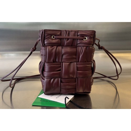 Bottega Veneta Small Cassette Bucket Bag in Fondant Foulard intreccio leather
