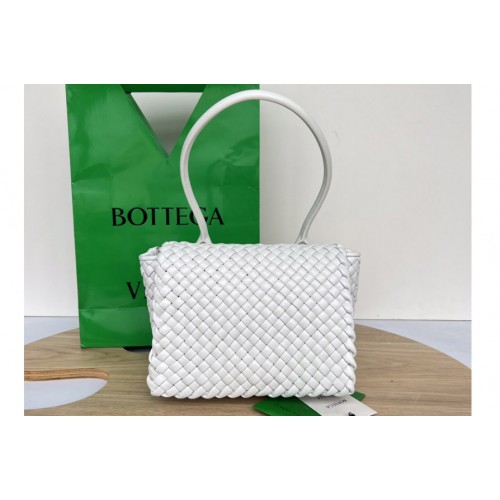 Bottega Veneta Patti Top Handle Bag in White Padded intreccio vinyl