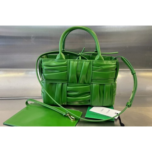 Bottega Veneta Mini Arco Tote Bag in Green foulard intreccio leather