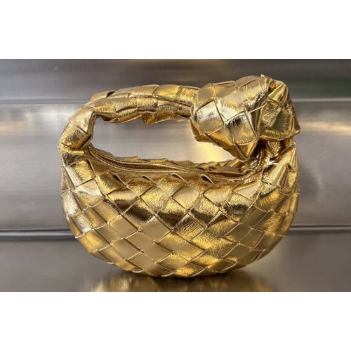 Bottega Veneta Candy Jodie Bag in Gold intrecciato leather