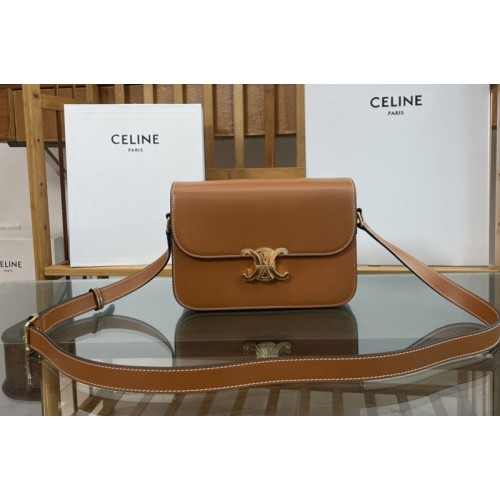 Celine CLASSIQUE TRIOMPHE BAG IN Light Brown SHINY CALFSKIN