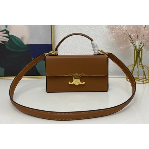 Celine BOX TRIOMPHE Bag IN TAN CALFSKIN Leather