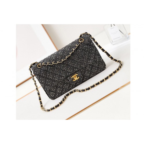 Chanel A01112 Classic 11.12 Handbag in Black Leather