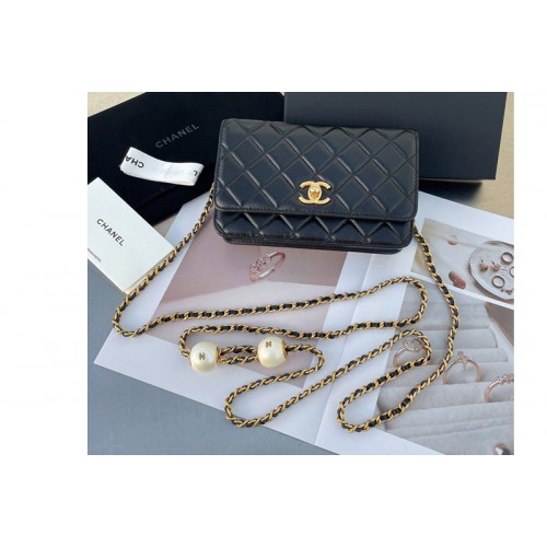 Chanel Wallet on Chain WOC in Black Leather