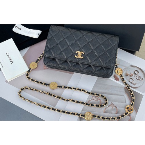 Chanel Wallet on Chain WOC in Black Leather