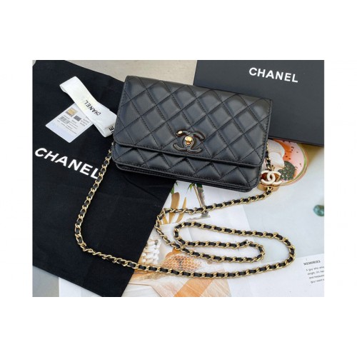 Chanel Wallet on Chain WOC in Black Leather