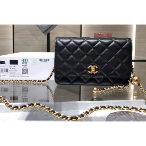 Chanel AP1450 Wallet On Chain in Black Leather