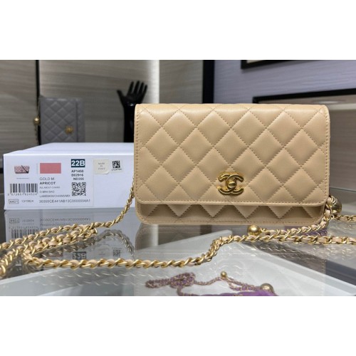 Chanel AP1450 Wallet On Chain in Yellow Leather