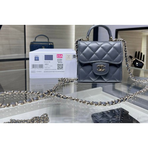 Chanel AP2682 Top Handle Bag with Chain in Navy Blue Leather Chanel AP2682 Top Handle Bag with Chain in Navy Blue Leather