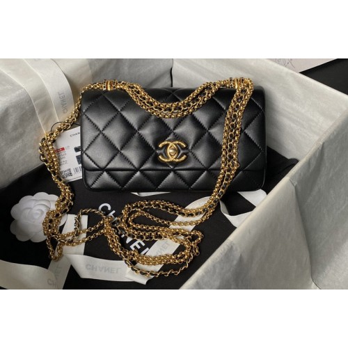 Chanel AP4970 Classic Handbag in Black Leather