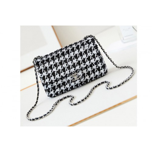 Chanel Mini Classic Handbag in Black/White Sequins
