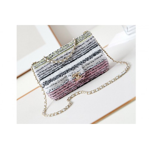 Chanel Mini Classic Handbag in Multicolor Sequins Chanel Mini Classic Handbag in Multicolor Sequins