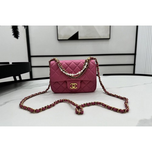 Chanel AS4385 Mini Flap Bag in Pink Lambskin Leather