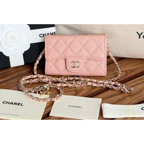 Chanel Mini Bumbag Bag in Pink Grained Calfskin