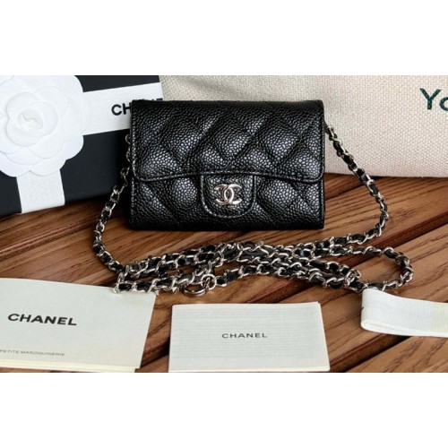 Chanel Mini Bumbag Bag in Black Grained Calfskin