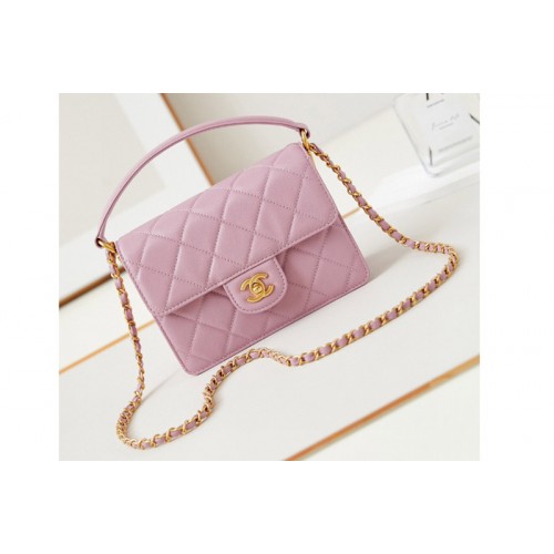 Chanel Mini Flap Bag in Pink Lambskin