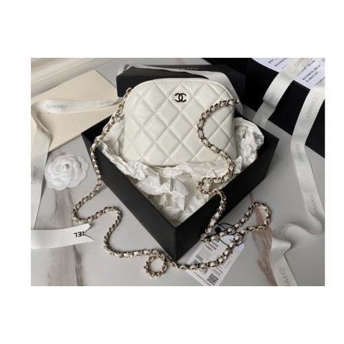 Chanel AP4000 Clutch with Chain in White Lambskin Chanel AP4000 Clutch with Chain in White Lambskin