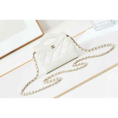 Chanel Nano 31 bag in White Lambskin