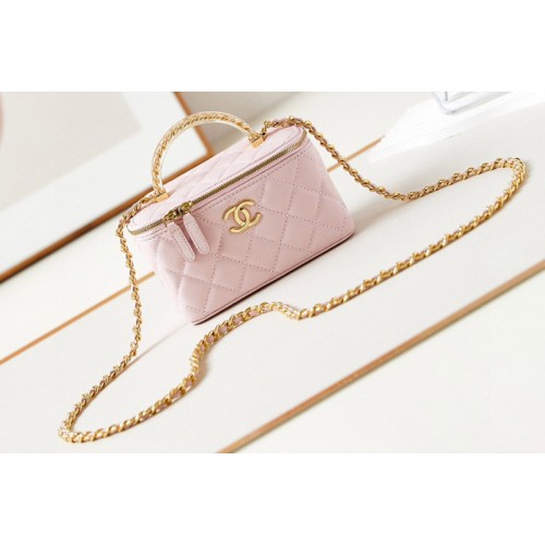 Chanel AP3768 Clutch on Chain bag in Light Pink Lambskin