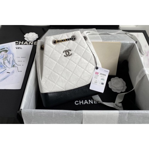 Chanel A94485 Gabrielle Backpack in White Calfskin