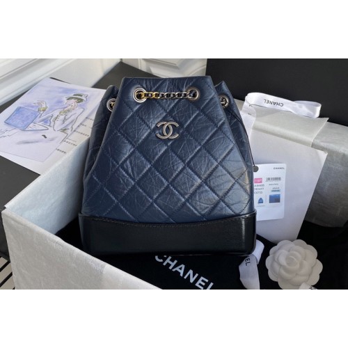 Chanel A94485 Gabrielle Backpack in Blue Calfskin
