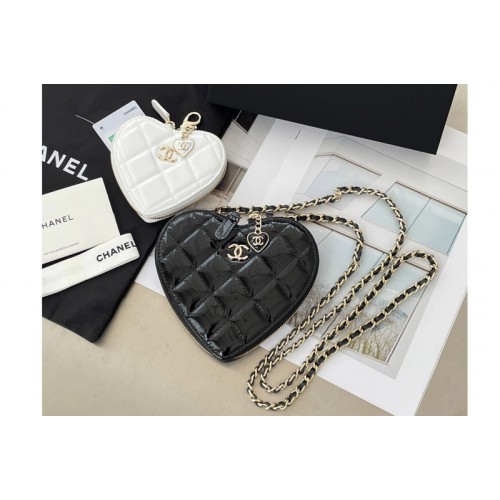 Chanel Heart Bag in Black and White Lambskin