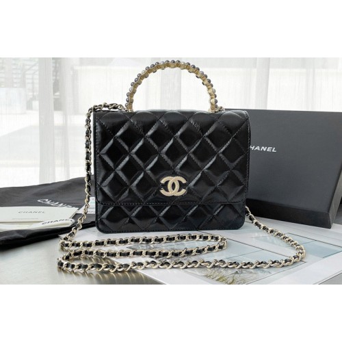 Chanel AP3333 Wallet on Chain Bag in Black Lambskin