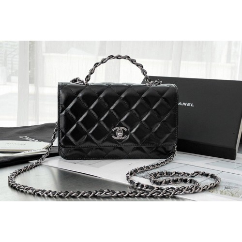 Chanel AP3952 Wallet on Chain Bag in Black Lambskin