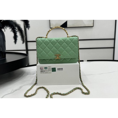 Chanel AP3944 Wallet on Chain in Green Shiny Lambskin
