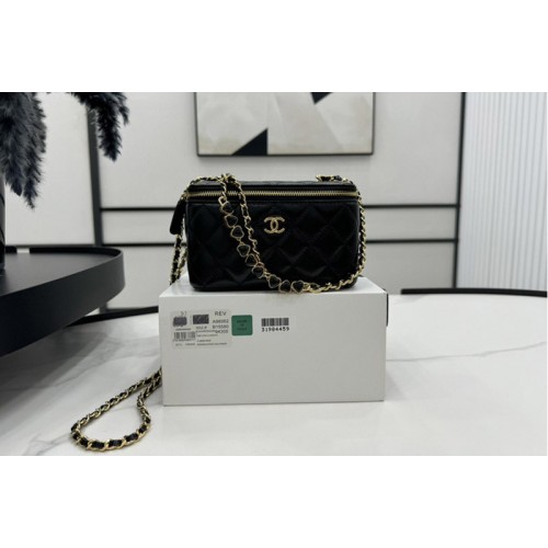 Chanel AP3784 Clutch With Chain Bag in Black Lambskin